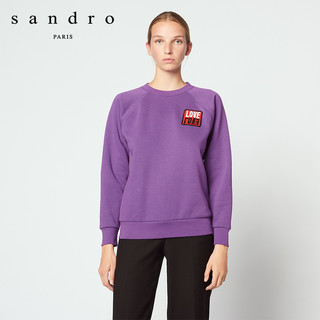sandro T11497H 女士贴布圆领针织上衣 紫色 36