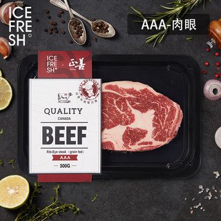  ICEFRESH 正善 加拿大进口AAA谷饲肉眼牛排 300g