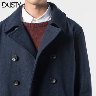 DUSTY DU174CO001 男士双排扣毛呢大衣 藏青色 XL