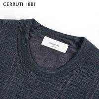 CERRUTI 1881 C3667EI071 男士格纹长袖圆领针织衫