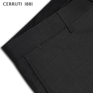 CERRUTI 1881 C3635EM091 男士纯羊毛直筒条纹西裤 中咖 48