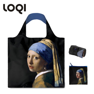 LOQI 环保购物袋 珍珠耳环少女