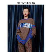 MUKZIN 密扇 X7350467 女士复古格纹印花加厚卫衣