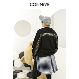 Connive 纵容 7CT161 男士拼接长袖卫衣 黑色 M