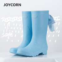 JOYCORN jc19 女士蝴蝶结雨靴 浅蓝色 36