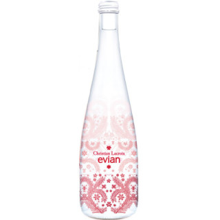 evian 依云 天然矿泉水 Christian Lacroix 2017限量版 粉色 750ml 玻璃瓶 