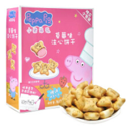 小猪佩奇 Peppa Pig 草莓味注心饼干 儿童零食小饼干 卡通夹心代早餐手指饼干 盒内小礼品装 160g *13件