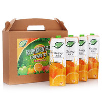PRIMA 普瑞达 塞浦路斯进口 100%橙汁家庭装1L×4瓶   大瓶装纯果汁饮料