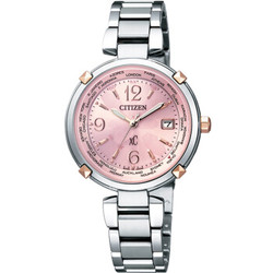 西铁城手表 时尚光动能电波薄款钛合金优雅女表EC1044-55W