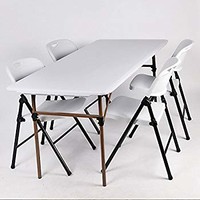 LUHUA 路华 6FT FT-003 折叠桌椅套装（1桌4靠背椅）L183*D76*H72cm