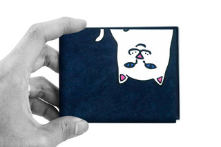 MOBOH S.N.D.防水撕不烂杜邦纸钱包 中指猫 超薄短款
