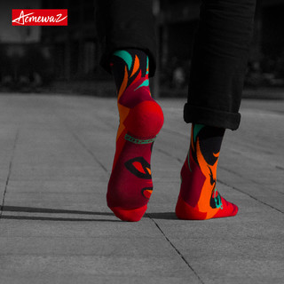 AcmewaZ  几只袜子 中国风创意潮流纯棉袜子 均码 中筒