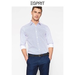 ESPRIT 男装2018春|新品|全棉波点纹长袖衬衫男-127EO2F006