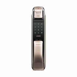 SAMSUNG 三星 指纹锁密码锁家用防盗门锁智能电子锁 推拉手机开门 DP728 香槟金