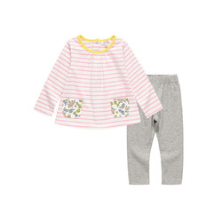 oissie 奥伊西 1-4岁宝宝纯棉条纹套装 粉红条纹 *2件