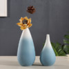 华达泰陶瓷（Hoatai Ceramic）北欧手拉磨砂陶瓷花瓶 蓝色渐变水滴A款（不含花）