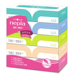 nepia 妮飘 经典系列纤巧抽纸 2层*150抽*5盒(214*200mm) *7件