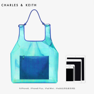  CHARLES & KEITH CK2-30780518 大容量镭射单肩包 蓝色