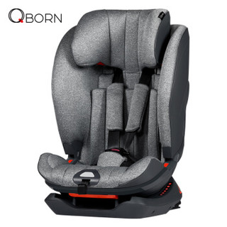 QBORN 汽车儿童安全座椅  9个月-12岁 灰色