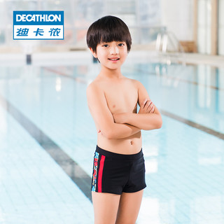 DECATHLON 迪卡侬 8331340 男童平角泳裤 黑色蓝腰带 14岁（155cm）