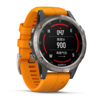 GARMIN 佳明 Fenix 5 Plus 户外智能运动手表 010-01988-74 钛合金闪耀橘 51mm