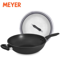 MEYER 美亚 13806 不粘炒锅 32CM 不锈钢盖单柄