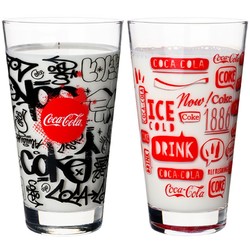 进口玻璃杯果汁牛奶杯CocaCola可乐杯啤酒杯子创意水杯