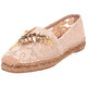 Dolce & Gabbana 杜嘉·班纳 女士米色蕾丝网面麻绳平底鞋 CE0002 AD534 80009 36码