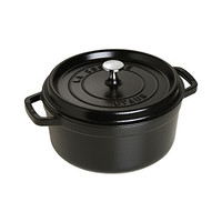 staub 珐宝 1102425 炖锅(24cm、3.8L、铸铁、黑色)