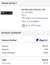 三星 SSD 970 EVO NVMe 1TB