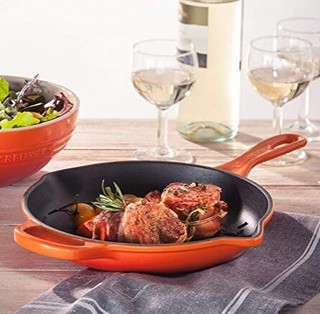 Le Creuset 酷彩 珐琅铸铁 圆形浅底煎锅 橙色 22cm