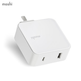 moshi 旅充系列 双端口USB-C及USB充电器 白色