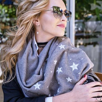 YPL 意大利限定 星空羊驼绒围巾 灰色