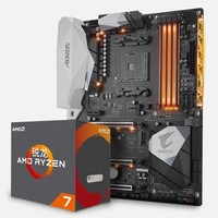 AMD Ryzen 5 1600 CPU 处理器+GIGABYTE 技嘉 GA-AX370-Gaming 主板 套装