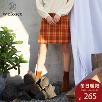 w closet 9408283944 女士毛呢短裙 (橙色、F)