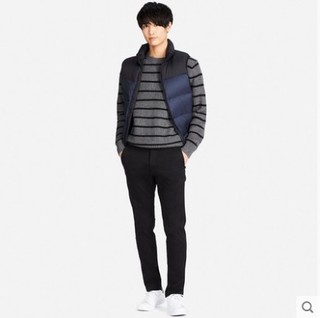 优衣库 UNIQLO 402762 男装 高弹力紧身无褶长裤  