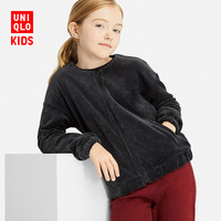 UNIQLO 优衣库 408619 女童丝绒无领茄克 黑色 120/60