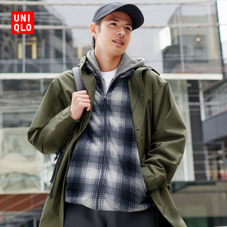 UNIQLO 优衣库 411327 男士印花摇粒绒拉链夹克(长袖)