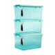 禧天龙Citylong 塑料收纳箱整理箱大号环保储物箱超值3个装 高透冰蓝45L 6270