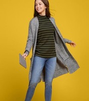 OLD NAVY 女士中长款无扣开襟针织衫