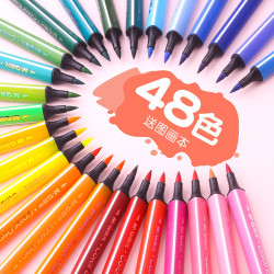 晨光水彩笔36色小学生儿童幼儿园用24色彩色笔绘画套装48色安全无毒可水洗画笔初学水彩画画笔软头画具包邮 什么值得买