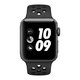 Apple Watch Series 3智能手表（GPS款 38毫米 深空灰色铝金属表壳 煤黑配黑色 Nike 运动表带 MQKY2CH/A）