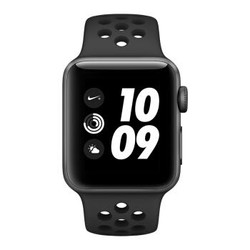 Apple Watch Series 3智能手表（GPS款 38毫米 深空灰色铝金属表壳 煤黑配黑色 Nike 运动表带 MQKY2CH/A）