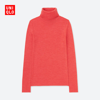 UNIQLO 优衣库 408716 纯羊毛女士针织衫 (桃红色、M)