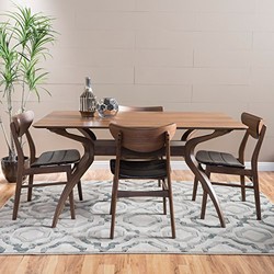 百伽 实木餐桌椅组合 一桌四椅