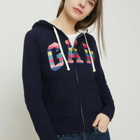 Gap 盖璞 396136 Logo徽标 仿羊羔绒衬里 拉链卫衣