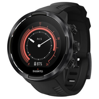 SUUNTO 颂拓 SUUNTO 9系列 Baro旗舰版 智能手表 50mm 黑色 不锈钢表盘 硅胶表带 黑色 (GPS、北斗）