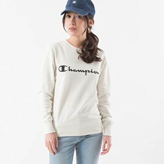 Champion 女士 圆领运动衫 CW-K015,白色,M