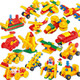 大颗粒3-6岁儿童齿轮拼插积木玩具 幼儿园益智早教创客礼物 机器人汽车飞机 齿轮积木组合包 6510
