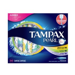 TAMPAX 丹碧丝 珍珠导管式卫生棉条 50支混合装 *2件